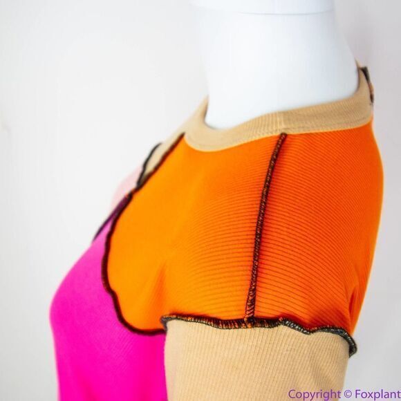NEW Eloquii Pink Orange Patchwork Color Block Top, size‎ 22/24 - Picture 14 of 16